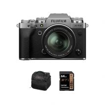 Fujifilm X-T4 Mirrorless Camera with 18-55mm F/2.8-4 Lens And Accessories Kit (Silver)
