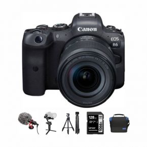 Canon EOS R6 Mirrorless Digital Camera body With RF24-105mm F/4-7.1 Lens And Accessories Kit