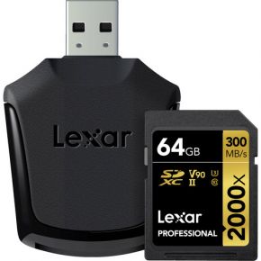 Lexar LSD64GCRBEU2000R PROFESSIONAL SD (2000X) 64GB SD CARD