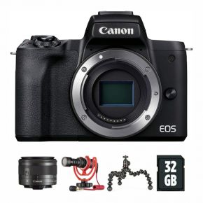 Canon EOS M50 Mark II Camera with EF-M15-45mm f/3.5-6.3 IS STM Lens (Premium Vlogger Kit)