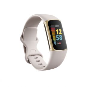 Fitbit Charge 5 Fitness Tracker (Lunar White/Soft Gold Stainless Steel)