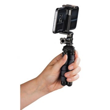 Hama "Flex" Mini-Tripod for Smartphone and GoPro, 14 cm (Black)