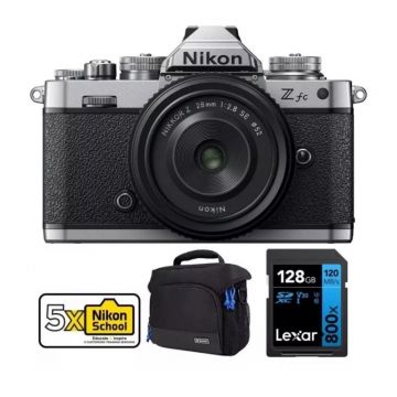 Nikon Z fc Mirrorless Digital Camera with 28mm Lens Kit, Nikon School Subscription, Benro Camera Case and Lexar 128GB Memory card