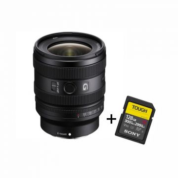 Sony FE 16-25mm F2.8 G Lens and 128GB Memory Card