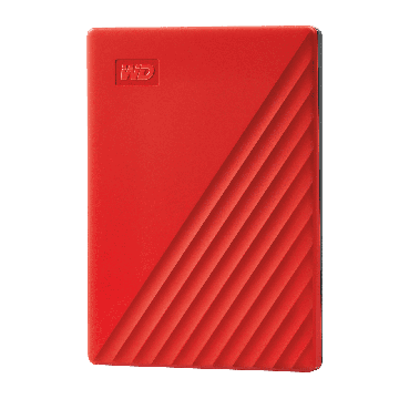WD 2TB My Passport USB 3.2 Gen 1 External Hard Drive-Red