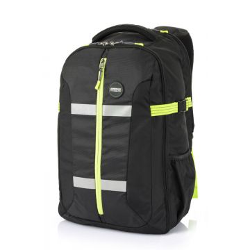 Black and Yellow Backpack with Multiple Compartments