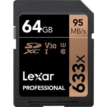 Lexar Professional 633X SD Card 64GB SDXC Black LSD64GCB1EU633