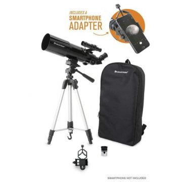 Perspective view of Celestron Travel Scope 80 With Backpack & Smartphone Adapter