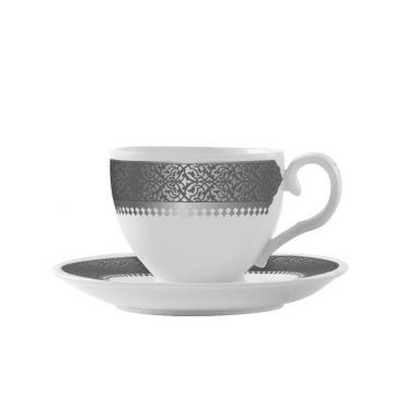 Dimlaj Cordoba Set of 6pcs Porcelain Coffee Set (Platinum)