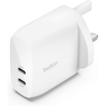 Belkin 2x USB C (30W + 30W) Wall Charger (White)