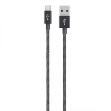 Belkin  Mixit Metallic Micro USB To USB Cable 1.2m Black (BKN-F2CU021BT04)