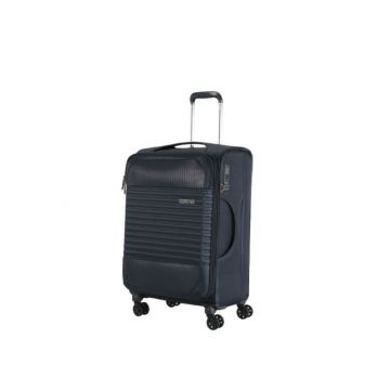 Black American Tourister Fornax 55cm suitcase with spinner wheels