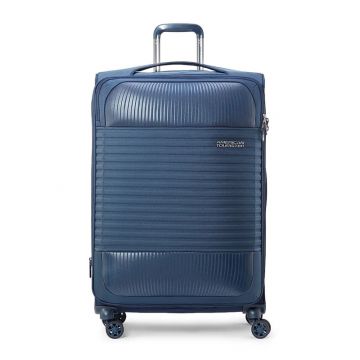 Ensign Blue American Tourister Fornax 77cm suitcase with spinner wheels