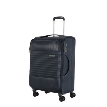 Black American Tourister Fornax 77cm suitcase with spinner wheels