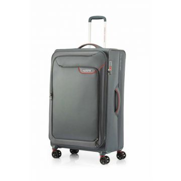American Tourister Applite Grey Red 82 cm Luggage with Recessed TSA Lock

