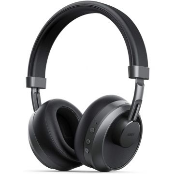 Perspective view of Aukey Wireless Over-Ear Headphones with Microphones