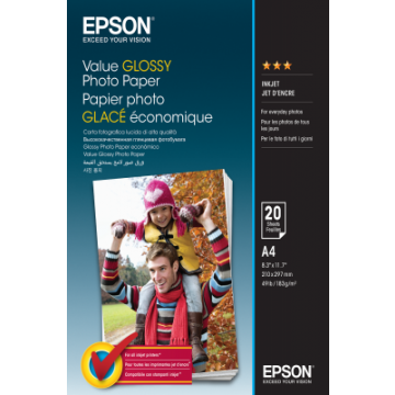 Epson 20-sheet A4 Value Glossy Photo Paper