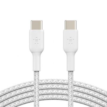 Belkin 2-Pack Braided USB-C to USB-C Cable - 2m, (White)