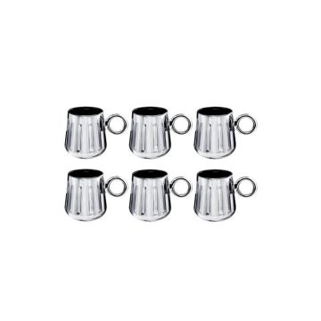 Shaze Coffee/Tea Mugs Set of 6 (Silver)
