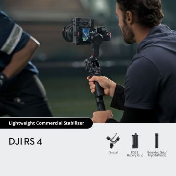 DJI RS 4 gimbal capturing smooth cinematic footage
