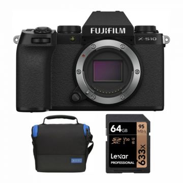 Fujifilm X-S10 Mirrorless Digital Camera Body Only with camera case and memory card
