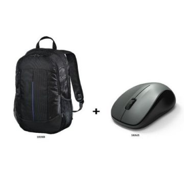A Picture of Hama 101908MW3 Cape Town 2-in-1 15.6inch Backpack + Wireless Mouse in Black colour