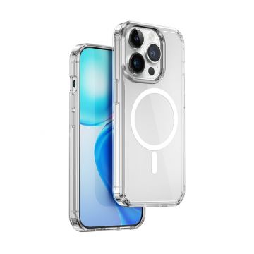 Perspective view of WiWU Crystal Magnetic Phone Case for iPhone 15 Pro.