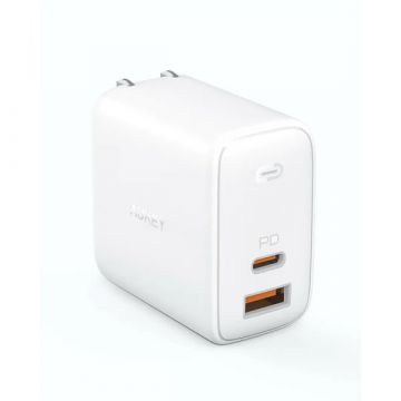 Aukey PA-B3 Dual-Port 65W PD Wall Charger in White Colour