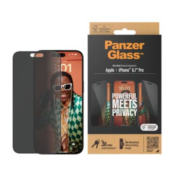 Panzer Glass UWF Privacy Screen Protector for iPhone 15 Pro Max 