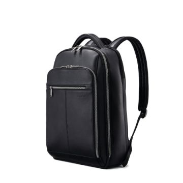 Front Image of Samsonite CLASSIC LEATHER Backpack in black colour