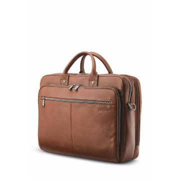 Base front image of Samsonite CLASSIC LEATHER Toploader Bag in Cognac colour