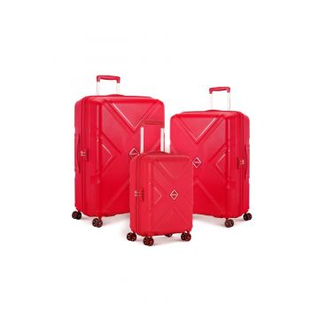 American Tourister Kross 3P Set Spinner in Formula Red with TSA Combination Lock

