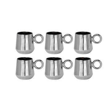 Shaze Espresso 60 ml Cups - Set of 6 (Chrome)