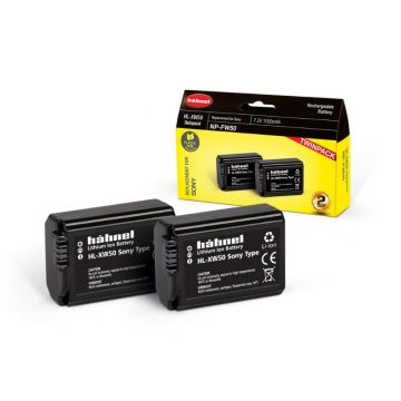 Hahnel HL-XW50 Batteries Twin Pack For Sony Cameras (NP-FW50) 