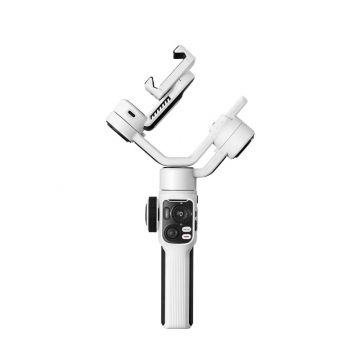 A close-up of the Zhiyun Smooth 5S gimbal, showing its various control buttons.