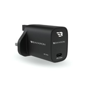 BAYKRON Power Delivery USB-C 20W Wall Charger, UK (Black) - base image