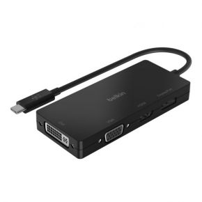 Belkin USB C to HDMI, VGA, USB A, Gigabit Ethernet, 100W PD - Black 