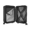 Product image of Samsonite EVOA 55cm FRNT PKT Spinner Luggage showcasing its interior compartments emphasising cross ribbons