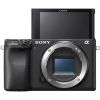 Sony A6400 Mirrorless Camera with 16-50mm F/3.5-5.6 Lens front view with LCD popped up