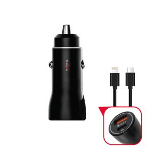 Trands TR-AD663 Car Charger With Type C And Lightning Cable