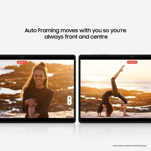 Auto frame feature on galaxy tab S8 ultra HELPS in Auto Framing moves with you so you're always front and centre 