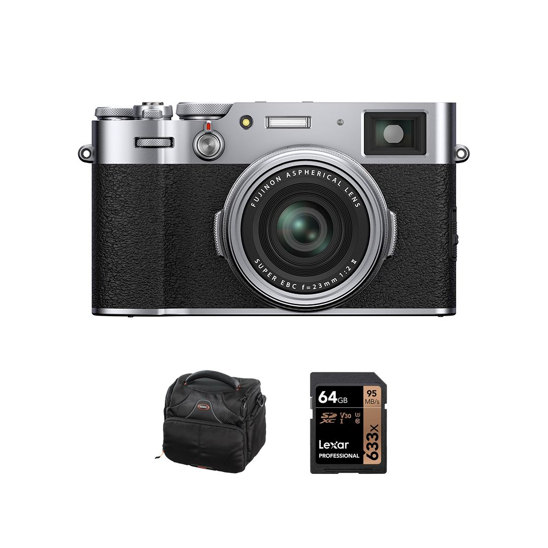 Fujifilm X100V Digital Camera With Accessories Kit (Silver