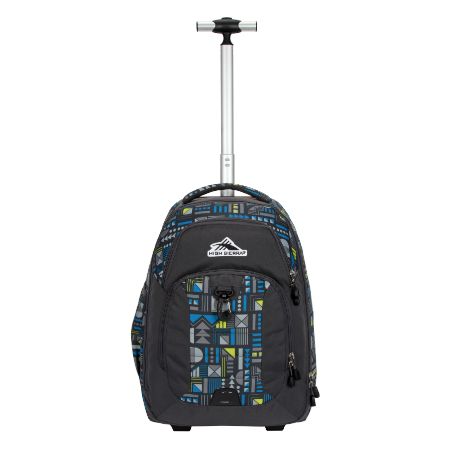 Front Picture of High Sierra JARVIS Wheeled Backpack (Modern Geo) with retractable telescopic handle