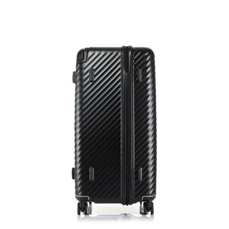 side Image of Samsonite STEM Spinner Trunk 70cm with protective guards in Black Colour