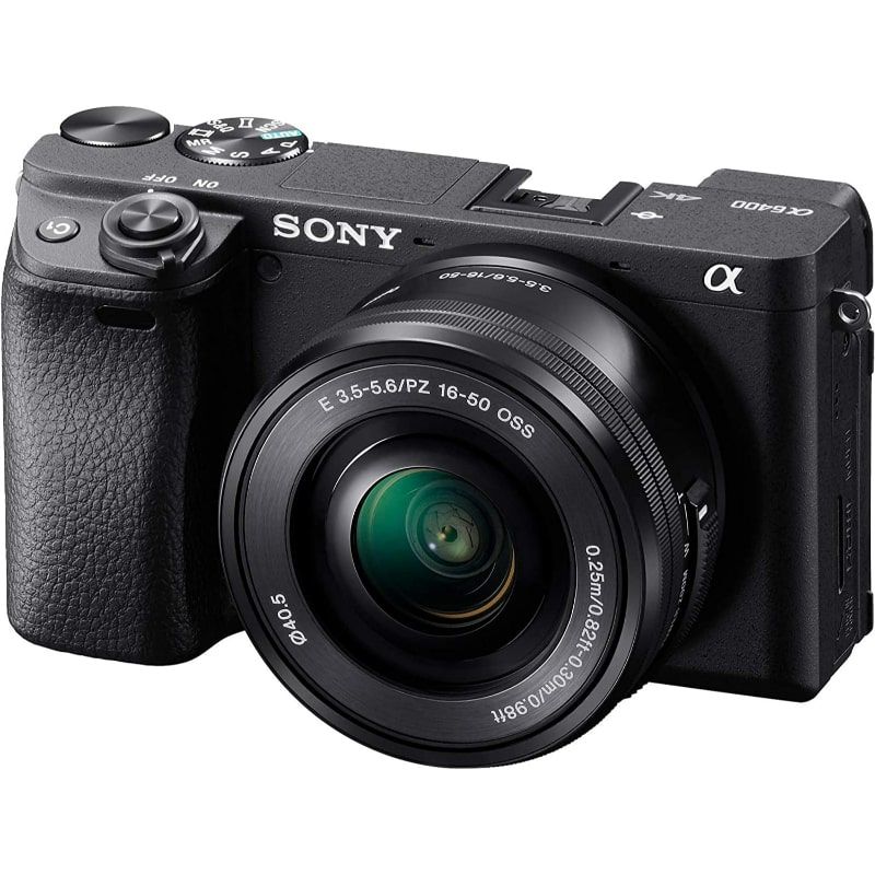 Sony A6400 Mirrorless Camera with 16-50mm F/3.5-5.6 Lens close up