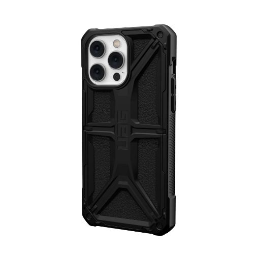 UAG Essential Armor For Magsafe iPhone 14 Pro in Black Colour with iphone 14 in it turned left