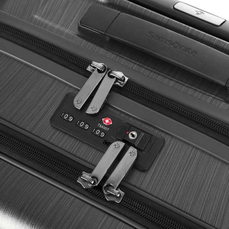 Picture of TSA combination lock on  Samsonite EVOA 55cm FRONT PKT Spinner Luggage